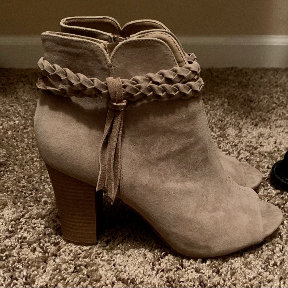 Open toe booties